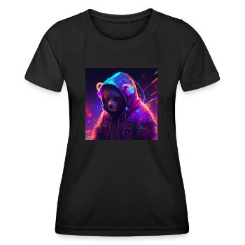 Cool Gaming Bear - Women's Functional T-Shirt - black - Front - AI Model Female 172 light (172cm)