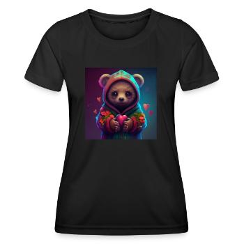 adorable cute teddy bear - Frauen Funktions-T-Shirt - Schwarz - Vorne - AI Model Female 172 light (172cm)