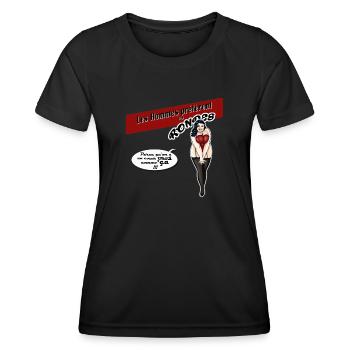 Les Hommes préfèrent les rondes 07 - T-shirt sport Femme - noir - Devant - AI Model Female 172 light (172cm)