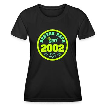 Papa Vater Vatertag 2002 - Frauen Funktions-T-Shirt - Schwarz - Vorne - AI Model Female 172 light (172cm)