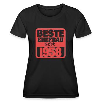 Witzig 1958 - Frauen Funktions-T-Shirt - Schwarz - Vorne - AI Model Female 172 light (172cm)