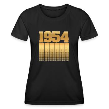 Anniversaire 1954 - T-shirt sport Femme - noir - Devant - AI Model Female 172 light (172cm)
