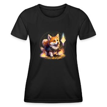 Corgi Druide - Frauen Funktions-T-Shirt - Schwarz - Vorne - AI Model Female 172 light (172cm)