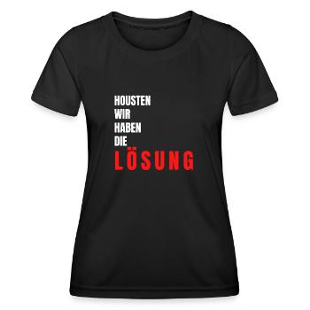 Houston wir haben die Lösung - Frauen Funktions-T-Shirt - Schwarz - Vorne - AI Model Female 172 light (172cm)