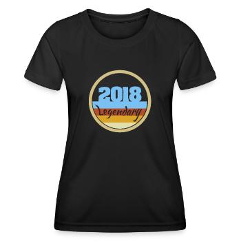 Jahr 2018 - Frauen Funktions-T-Shirt - Schwarz - Vorne - AI Model Female 172 light (172cm)