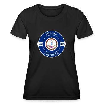Mclean Virginia Flag USA Travel Souvenir Badge - T-shirt sport Femme - noir - Devant - AI Model Female 172 light (172cm)