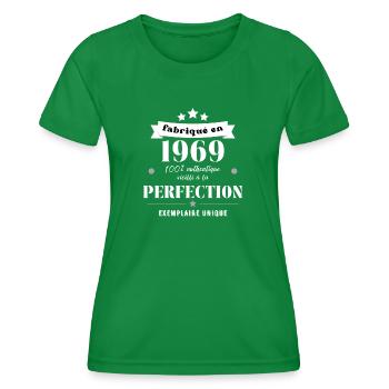 fabriqué en 1969 - T-shirt sport Femme - vert - Devant - AI Model Female 172 dark (172cm)