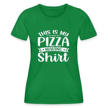 This is my Pizza making Shirt - Women's Functional T-Shirt - kelly green - Front - AI Model Female 172 dark (172cm)