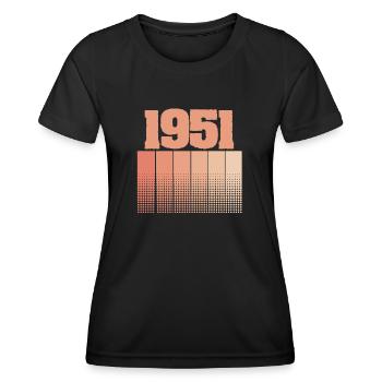 Année 1951 - T-shirt sport Femme - noir - Devant - AI Model Female 172 light (172cm)