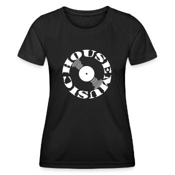 House Music Record Spins - Frauen Funktions-T-Shirt - Schwarz - Vorne - AI Model Female 172 light (172cm)