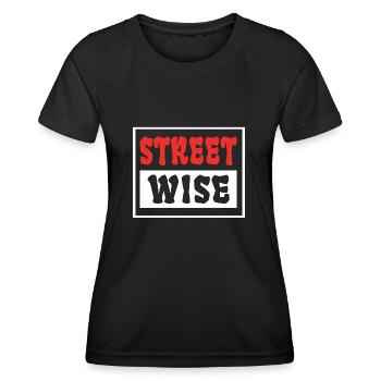 Street Wise WEISS - Frauen Funktions-T-Shirt - Schwarz - Vorne - AI Model Female 172 light (172cm)