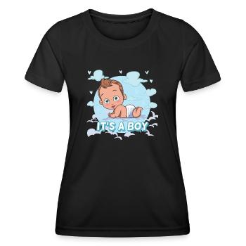 Es ist ein Junge - Frauen Funktions-T-Shirt - Schwarz - Vorne - AI Model Female 172 light (172cm)