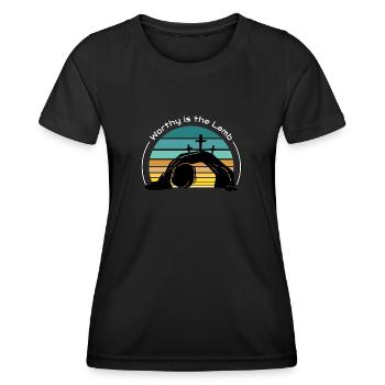 Worthy is the Lamb - Women's Functional T-Shirt - black - Front - AI Model Female 172 light (172cm)