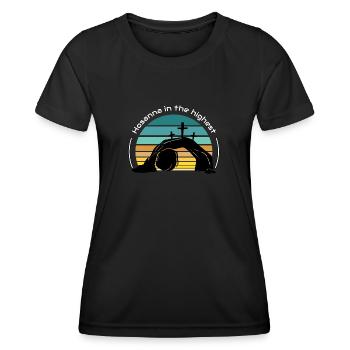 Hosanna in der höchsten - Frauen Funktions-T-Shirt - Schwarz - Vorne - AI Model Female 172 light (172cm)