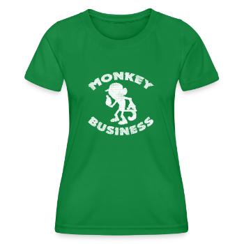 Monkey Business - Women's Functional T-Shirt - kelly green - Front - AI Model Female 172 dark (172cm)