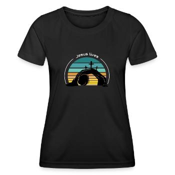 Jesus lives - Women's Functional T-Shirt - black - Front - AI Model Female 172 light (172cm)