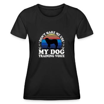 Chien de berger du Caucase Silhouette Rétro Coucher de soleil - T-shirt sport Femme - noir - Devant - AI Model Female 172 light (172cm)