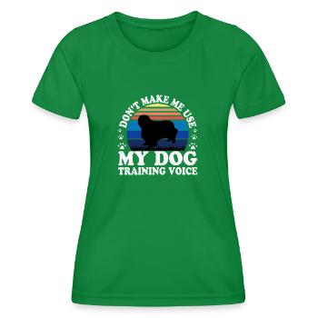 Clumber Spaniel Dog Love Silhouette Vintage Sunset - Women's Functional T-Shirt - kelly green - Front - AI Model Female 172 dark (172cm)