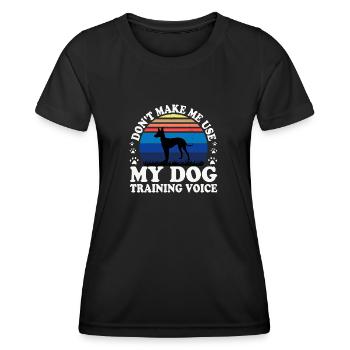 Cirneco Dell Etna Hund Liebe Silhouette Retro Sonnenuntergang - Frauen Funktions-T-Shirt - Schwarz - Vorne - AI Model Female 172 light (172cm)