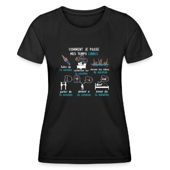 temps libre natation cadeau natation - T-shirt sport Femme - noir - Devant - AI Model Female 172 light (172cm)