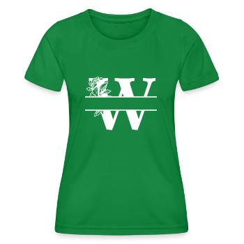 Personalisierter Blumenbuchstabe W - Frauen Funktions-T-Shirt - Kelly Green - Vorne - AI Model Female 172 dark (172cm)