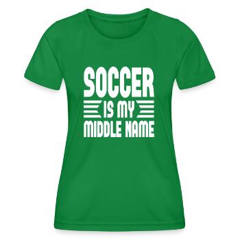 Soccer Is My Middle Name - Frauen Funktions-T-Shirt - Kelly Green - Vorne - AI Model Female 172 dark (172cm)