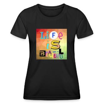Das Leben ist schön - Frauen Funktions-T-Shirt - Schwarz - Vorne - AI Model Female 172 light (172cm)