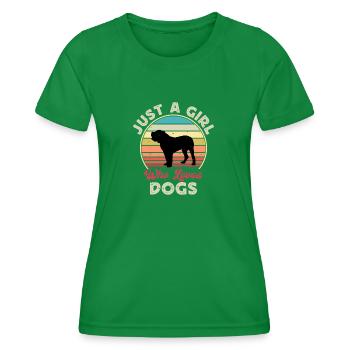 Alano Espanol Dog Lover Silhouette Vintage Sunset - T-shirt sport Femme - vert - Devant - AI Model Female 172 dark (172cm)