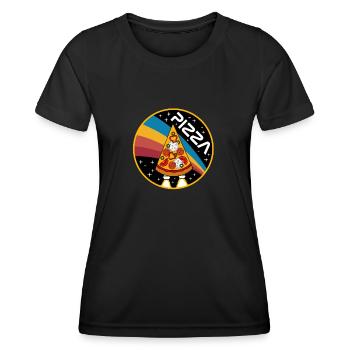 Pizza Spaceship - Frauen Funktions-T-Shirt - Schwarz - Vorne - AI Model Female 172 light (172cm)