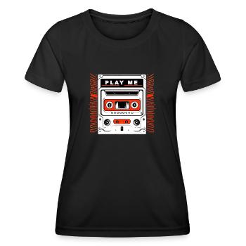 Play Me MBP tape - T-shirt sport Femme - noir - Devant - AI Model Female 172 light (172cm)
