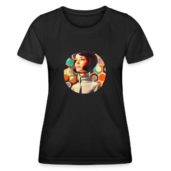 Retro Flash No29 - Frauen Funktions-T-Shirt - Schwarz - Vorne - AI Model Female 172 light (172cm)