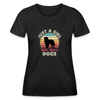 Chien de berger des Carpates Silhouette Rétro Coucher de soleil - T-shirt sport Femme - noir - Devant - AI Model Female 172 light (172cm)