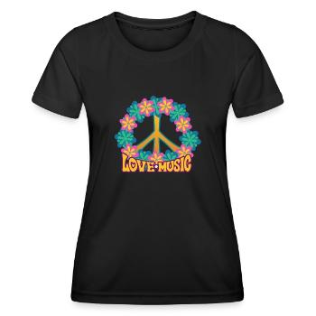 Hippie - T-shirt sport Femme - noir - Devant - AI Model Female 172 light (172cm)