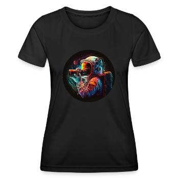 Atronaut photographs 1 gift - Women's Functional T-Shirt - black - Front - AI Model Female 172 light (172cm)
