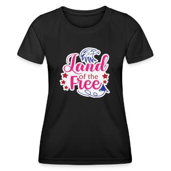 Land of the Free - Frauen Funktions-T-Shirt - Schwarz - Vorne - AI Model Female 172 light (172cm)