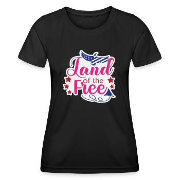 Land of the Free - Frauen Funktions-T-Shirt - Schwarz - Vorne - AI Model Female 172 light (172cm)