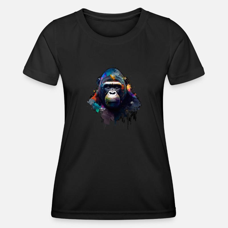 Abstract Gorilla n°2 - Women's Functional T-Shirt - black