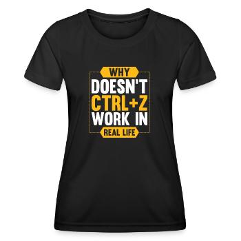cadeau programmeur pc CTRL Z computer - T-shirt sport Femme - noir - Devant - AI Model Female 172 light (172cm)