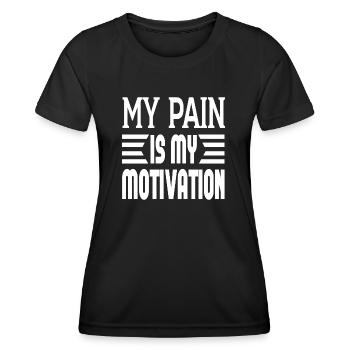 Ma douleur est ma motivation - T-shirt sport Femme - noir - Devant - AI Model Female 172 light (172cm)