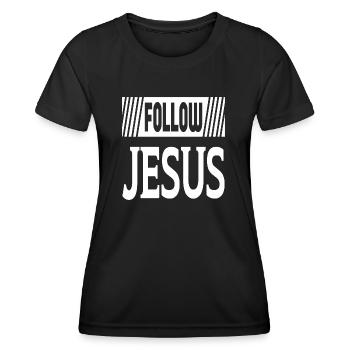 Suivez Jésus - T-shirt sport Femme - noir - Devant - AI Model Female 172 light (172cm)