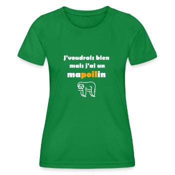 Dingbat - Un poil dans la main - T-shirt sport Femme - vert - Devant - AI Model Female 172 dark (172cm)
