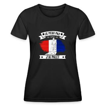 je peux pas j'ai palet idée cadeau palet france - T-shirt sport Femme - noir - Devant - AI Model Female 172 light (172cm)