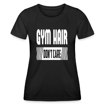 Gym Hair Don´t Care - Frauen Funktions-T-Shirt - Schwarz - Vorne - AI Model Female 172 light (172cm)
