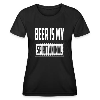 Beer Is My Spirit Animal - Frauen Funktions-T-Shirt - Schwarz - Vorne - AI Model Female 172 light (172cm)