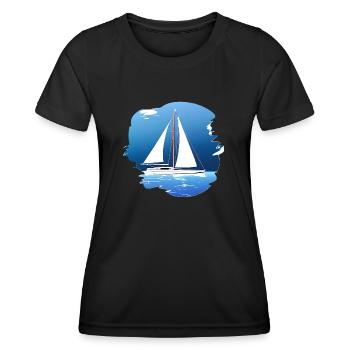 Sailing Sailing Sailing Sailing Sailboat - Women's Functional T-Shirt - black - Front - AI Model Female 172 light (172cm)