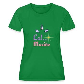 "La Mariée licorne" - Pour un mariage inoubliable - T-shirt sport Femme - vert - Devant - AI Model Female 172 dark (172cm)