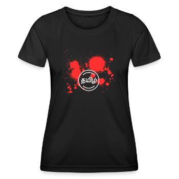 Tamilstreetwear - Frauen Funktions-T-Shirt - Schwarz - Vorne - AI Model Female 172 light (172cm)