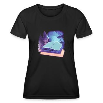 Buch Geschenk Lesen Bücher Leser Buchliebhaber - Frauen Funktions-T-Shirt - Schwarz - Vorne - AI Model Female 172 light (172cm)