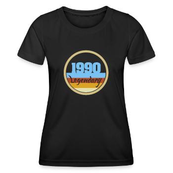 Jahrgang 1990 - Frauen Funktions-T-Shirt - Schwarz - Vorne - AI Model Female 172 light (172cm)
