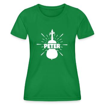 Prénom Peter - T-shirt sport Femme - vert - Devant - AI Model Female 172 dark (172cm)